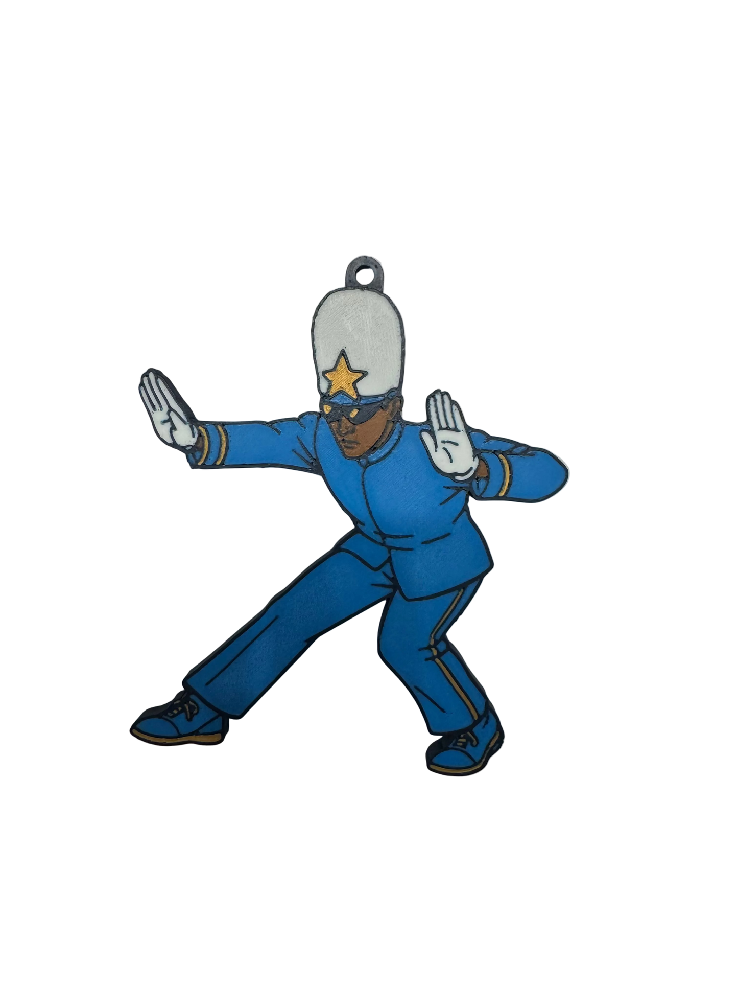 3D Printed KKPSI man throwing a K Charm